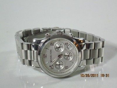   Kors MK 5076 Womens Silvertone Stainless Steel Chronograph Date Watch