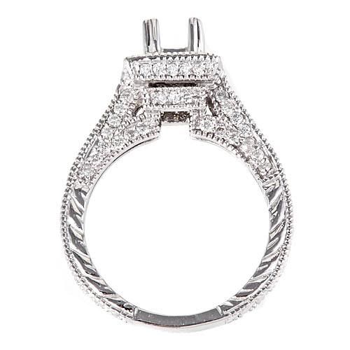   Carat Diamond Engagement Semi Mount Ring Setting 14k White Gold  