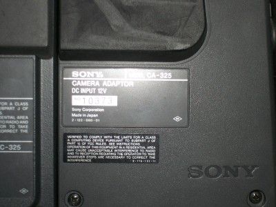 Sony DXC 325 Color Video Camera + CA 325 w/ Canon Macro TV Zoom Lens 
