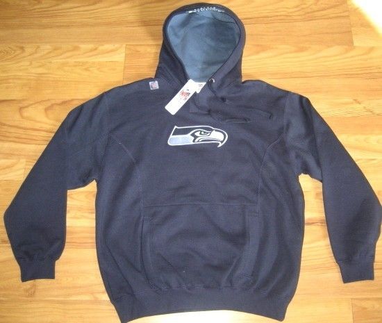 SEATTLE SEAHAWKS HOODED SWEATSHIRT HOODIE L LRG NEW NFL  