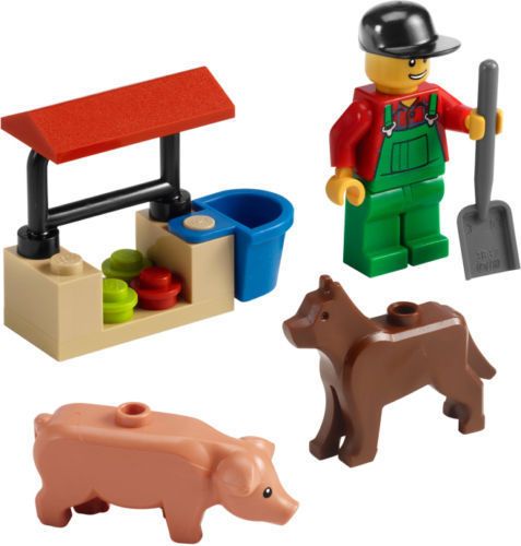 LEGO 7566 Farm Farmer Town City Minifigure Dog Pig Animals Crops NEW 