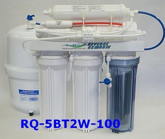 100GPD 5 stage Reverse Osmosis dual outlet RO DI system  