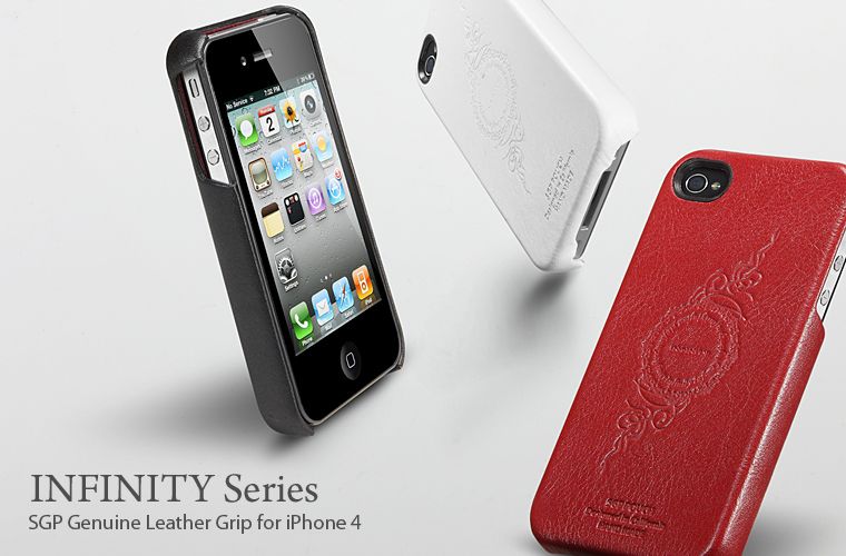 SGP Leather Grip Case INFINITY RED   Verizon iPhone 4  