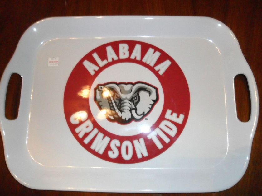 ALABAMA CRIMSON TIDE RECTANGULAR SERVING TRAY NEW WHITE RED OFFICIALLY 