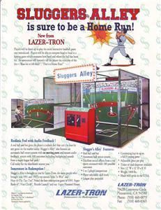 LAZER TRON SLUGGERS ALLEY BATTING CAGE GAME FLYER MINT  