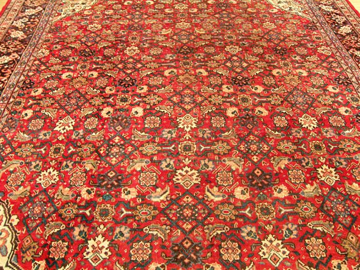   Condition Handmade Antique Persian Mahal Vegetable Dye Wool Rug  