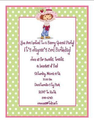 Personalized STRAWBERRY SHORTCAKE Birthday Invitations  