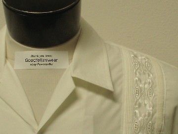 NWT Off White Guayabera Cigar Mexican Lounge Shirt XL  