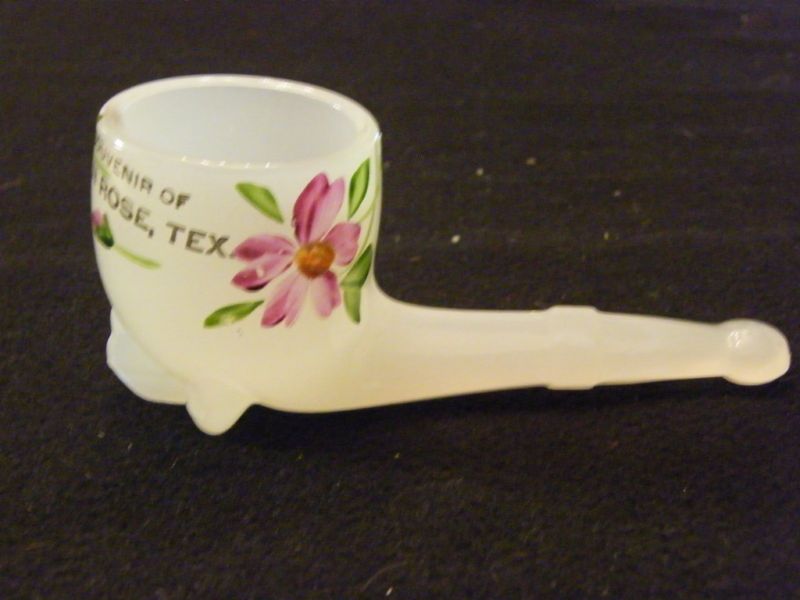 Vintage Milk Glass Souvenir PIPE Glen Rose, Texas  