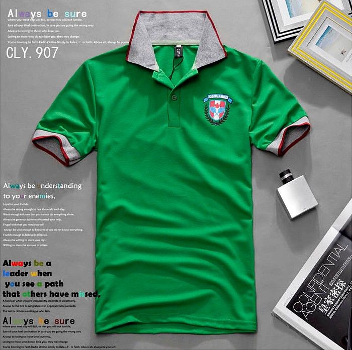   Badge short sleeve polo Shirt Casual Slim fit T shirts Tops  