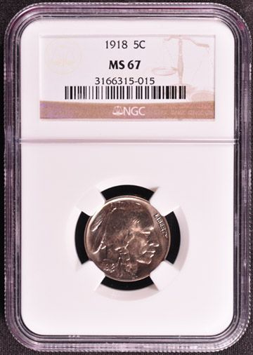 1918 BUFFALO 5C NGC MS 67  