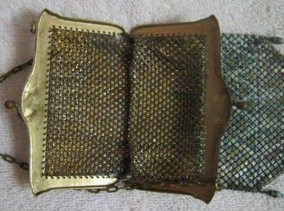 DROP Mandalian Enamel Mesh FLAPPER PURSE 1920S  