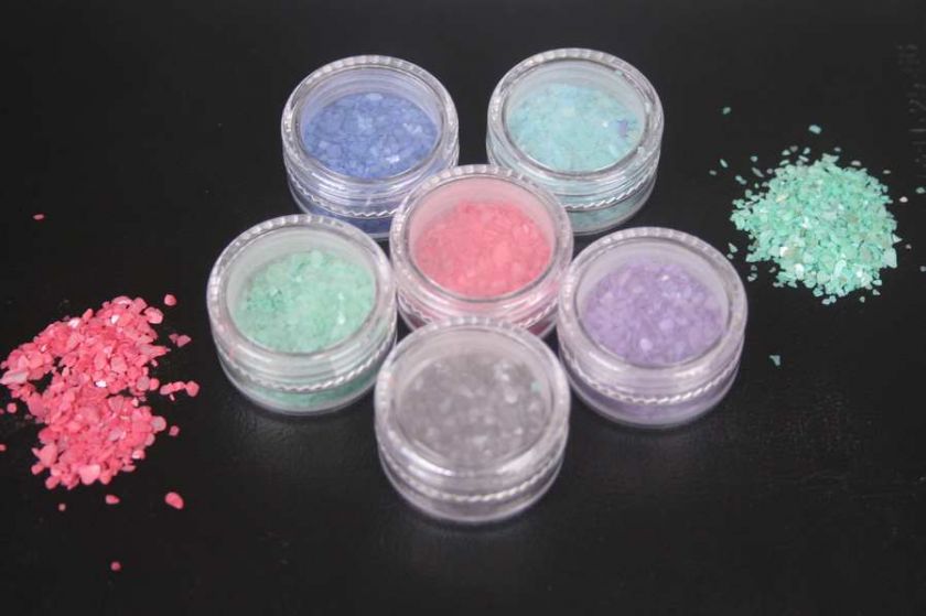 BRAND NEW NAIL ART CRUSHED SHELL POWDER 12 COLOR UV GEL ACRYLIC 