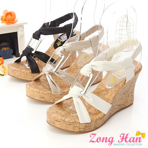 Strappy Platform Wedges Elastic Sandals Shoes 3 Color  