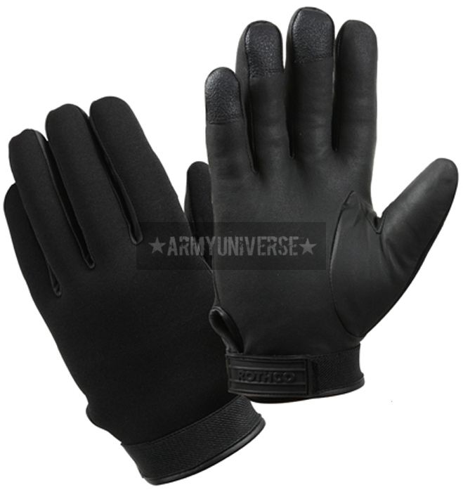 Black Insulated Military Waterproof Cold Weather Gloves  