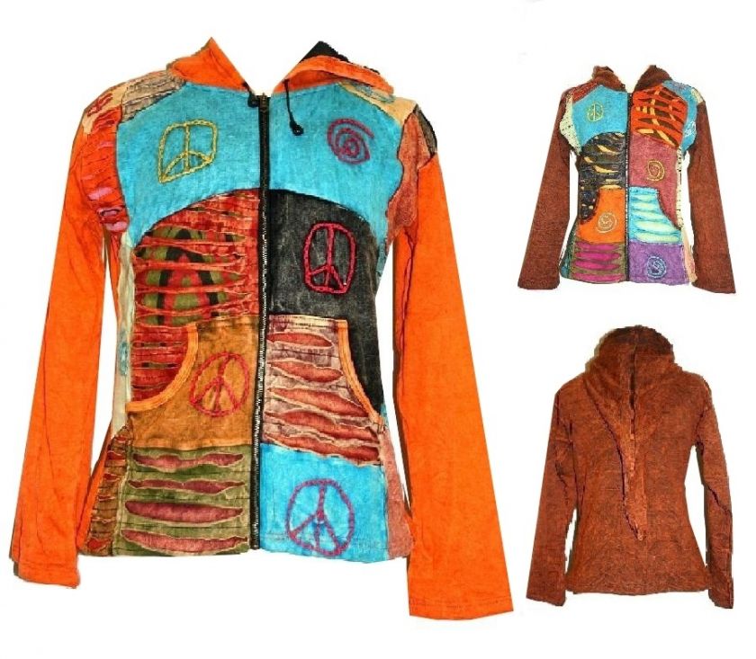 NEW FUNKY HIPPY KNITTED COTTON BOHEMIAN JACKET HOODIE  