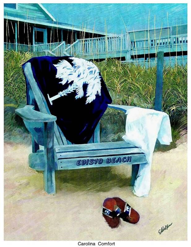 EDISTO BEACH CAROLINA COMFORT PRINT BY EDDIE GLASS  