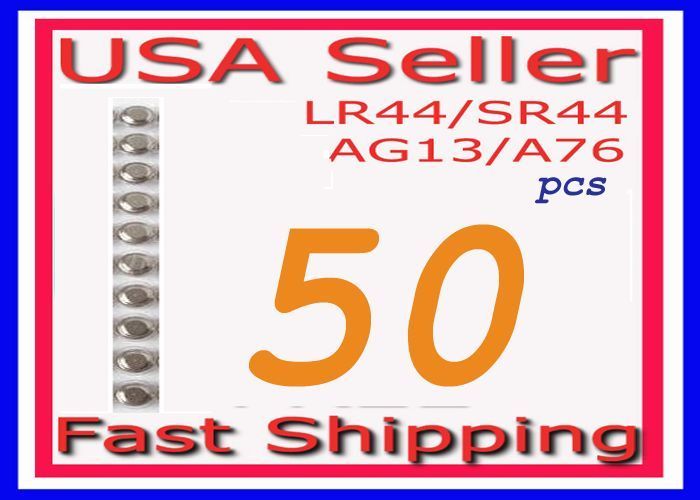 50 AG13 SR44 LR44 A76 675A PX76A Alkaline battery USA  