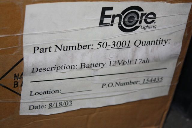 ENCORE LIGHTING 50 3001 12V 17AH RECHARGEABLE SEALED LEAD ACID BATTERY 