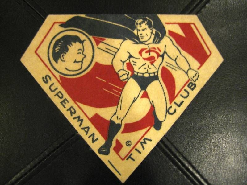 RARE Superman Tim Club Felt Patch  