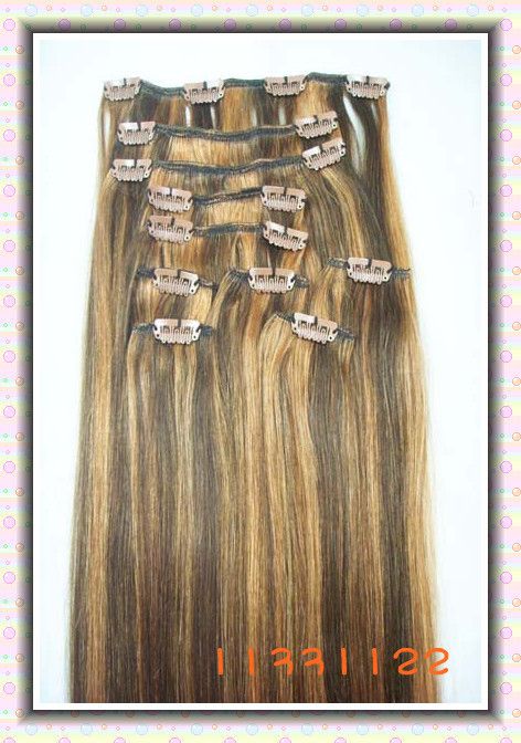 2210Pcs HUMAN HAIR CLIP IN EXTENSION #4/30 120g  