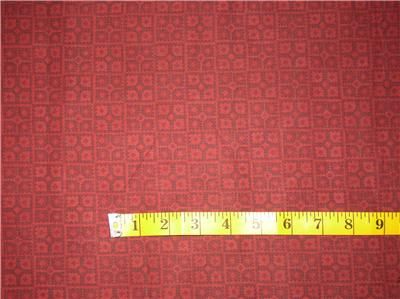 FABRIC   1 QUILT LOOK BLOCK TONE ON TONE DARK RED  