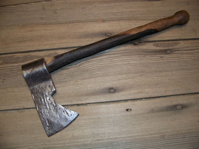 early Axe Indian trade Ax hand forged old antique Eagle decorated re 