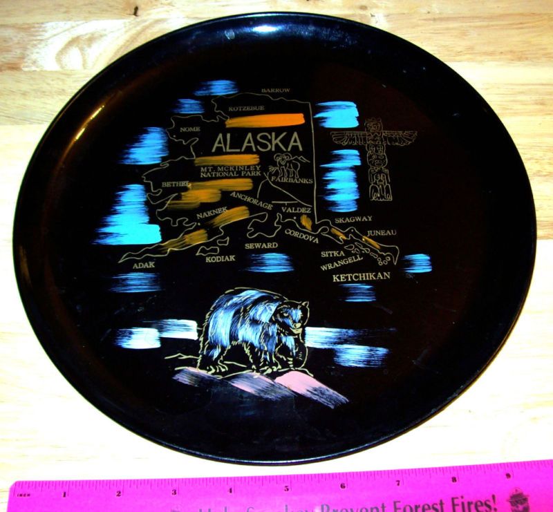 Very Old Beer Serving Tray from Alaska, very colorful  