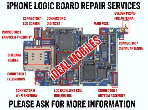   3G 3GS 4 4S REPAIR SERVICE MAIN MOTHER LOGIC BOARD FAULTY SPARES FIX