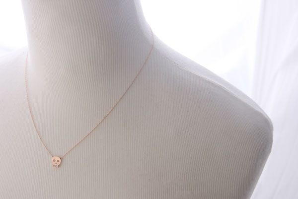 SWAROVSKI SKULL NECKLACE   925 Sterling Silver with 14k Rose Gold 