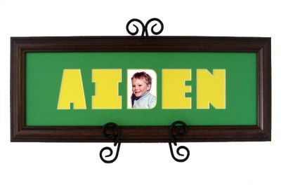 Baby Name Aiden Photo Word Picture Mats Frame  