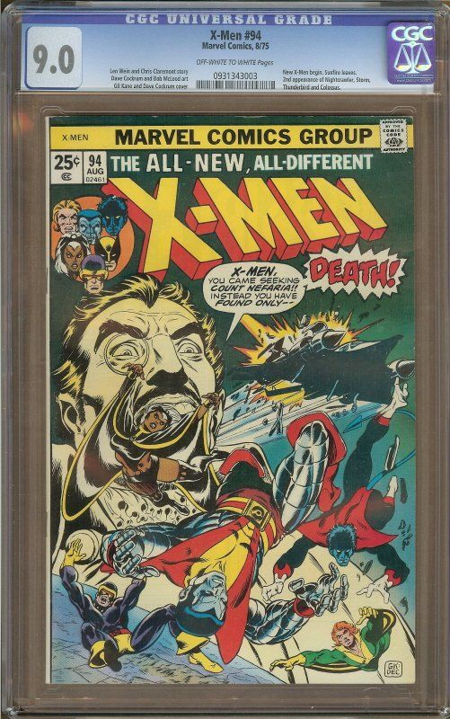 Men #94 CGC 9.0 1st New X Men  