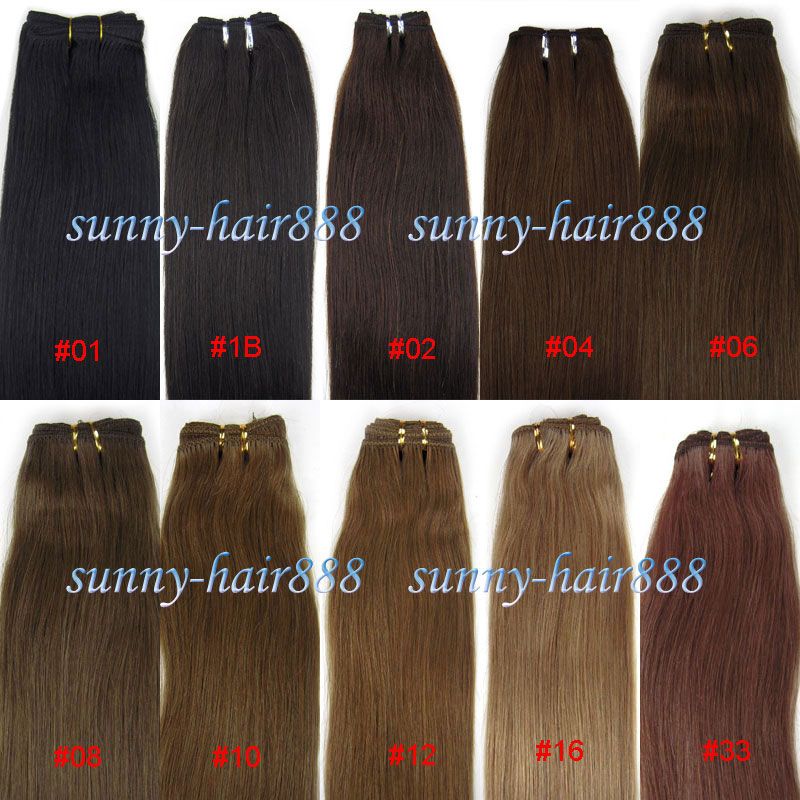 Sizes Brazilian Straight Remy Human Hair Weft Extensions9colors 