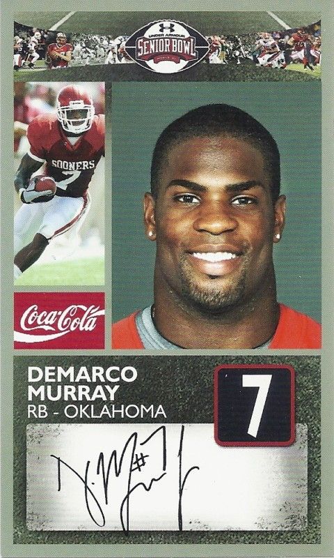 DEMARCO MURRAY OKLAHOMA 2011 SENIOR BOWL CARD  