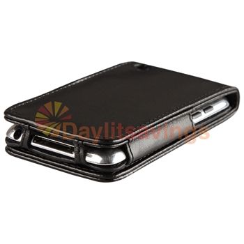 Premium Black Leather Case Skin Cover+Headset+SG For iPod Touch 4 4G 