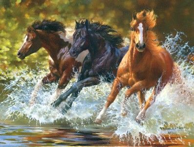 NEW   Splash 750 pc Jigsaw Puzzle   Horses   Sealed NIB 705988612084 