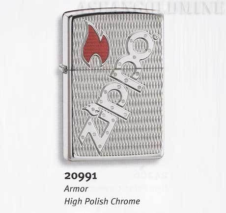 2x Zippo Lighter   Armor mark High Polish Chrome 20991  