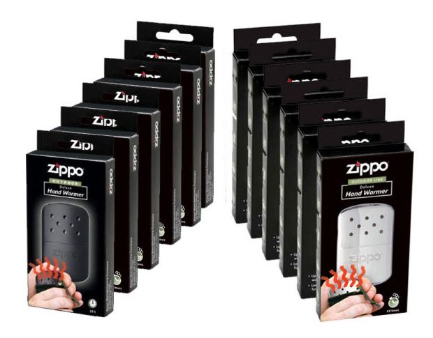 BLACK + (6) CHROME SET OF (12) DELUXE ZIPPO HAND WARMER #40285 6 