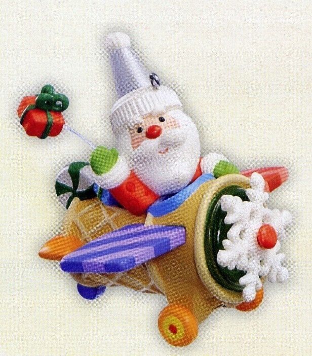 Hallmark 2008 Santas Sweet Ride Airplane Plane Candy Ornament  