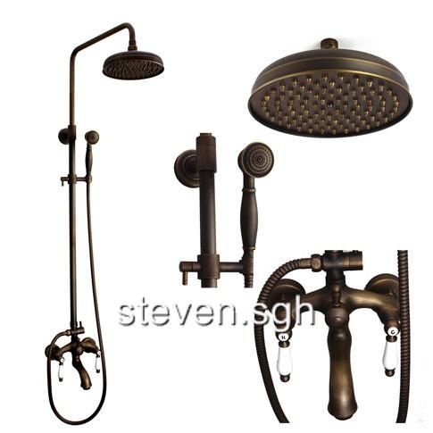 Antique Brass Rainfall Shower Faucet Set FG 88  