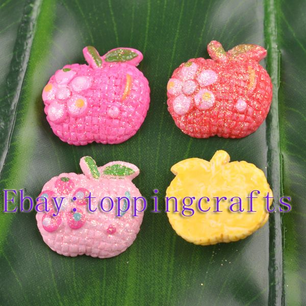 FREE SHIP 20pcs Resin Apple Flatback Cabochons TF6681  