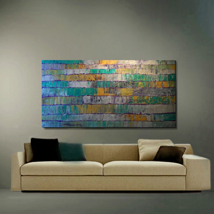 ABSTRACT METAL Art Large 24X48 Original Modern Fine Art Painting By 