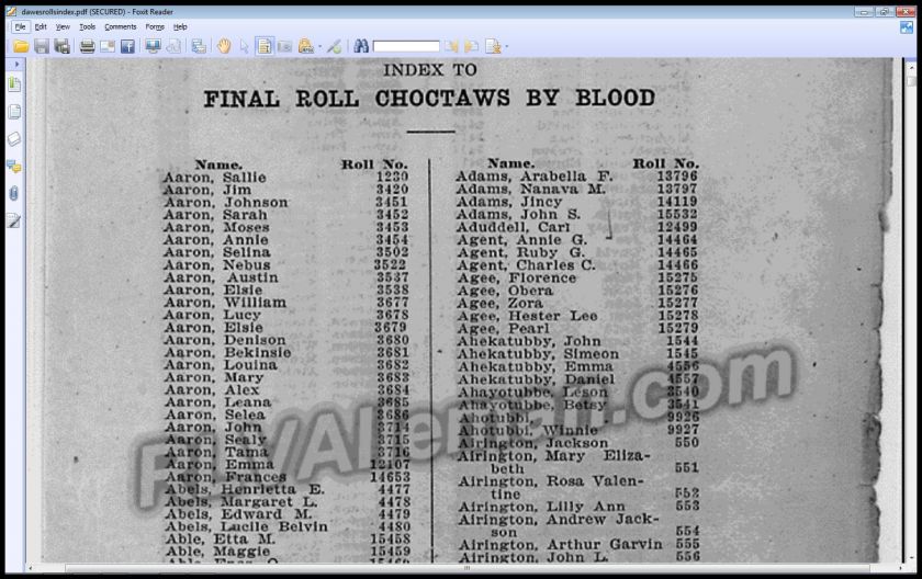 Native American Indian Genealogy W/ Dawes Rolls  