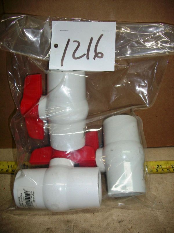 PVC Ball Valves 3 EA. 1 1/4, 1 Threaded, 2 Glue New  