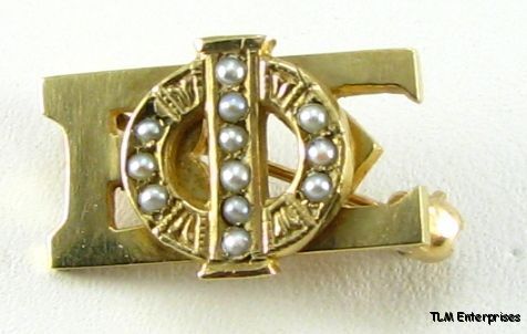 PHI BETA SIGMA   fraternity 10k Gold Pearl PIN BADGE  