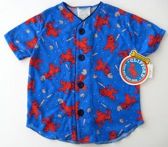 NWT Clifford The Big Red Dog Pajama Shirt Boys Size 5   Baseball 