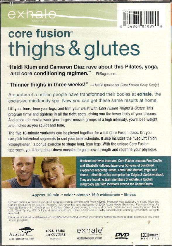 EXHALE Mind Body Spa Core Fusion THIGHS & GLUTES DVD  