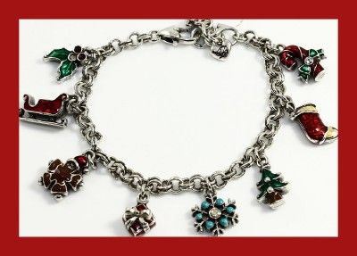 Brighton NITE BEFORE XMAS Holiday Charm Bracelet   NWOT & Pouch  