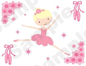 BALLERINA BABY NURSERY GIRL WALL STICKERS DECALS BORDER  