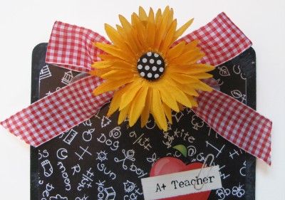 Teacher Gift Daisy Decorated Monogrammed Clipboard  